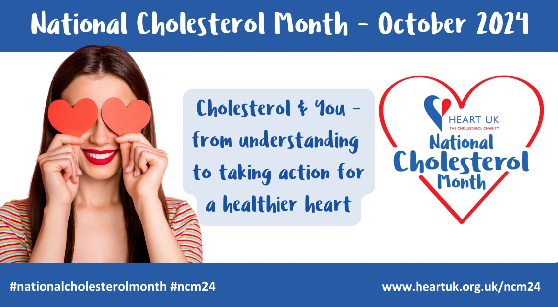 National cholesterol month - October 2024.
Cholestrol and you - from understanding to taking action for a healthier heart. Poster