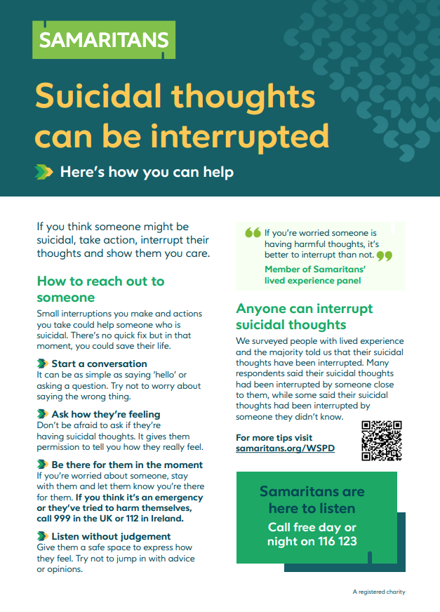 World suicide prevention day 2025 poster